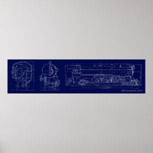 1914 K4S Blueprint Zeichnend Poster
