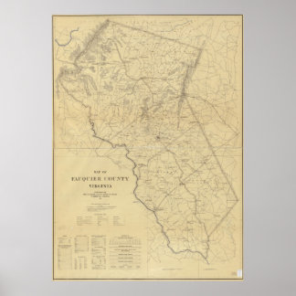 1914 Karte des Landkreises Fauquier, Virginia Poster