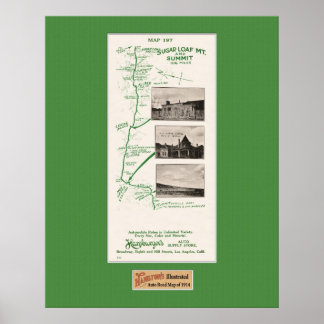 1914 Karte, Zuckerschlamm Mt bis Hot Creek Bereich Poster