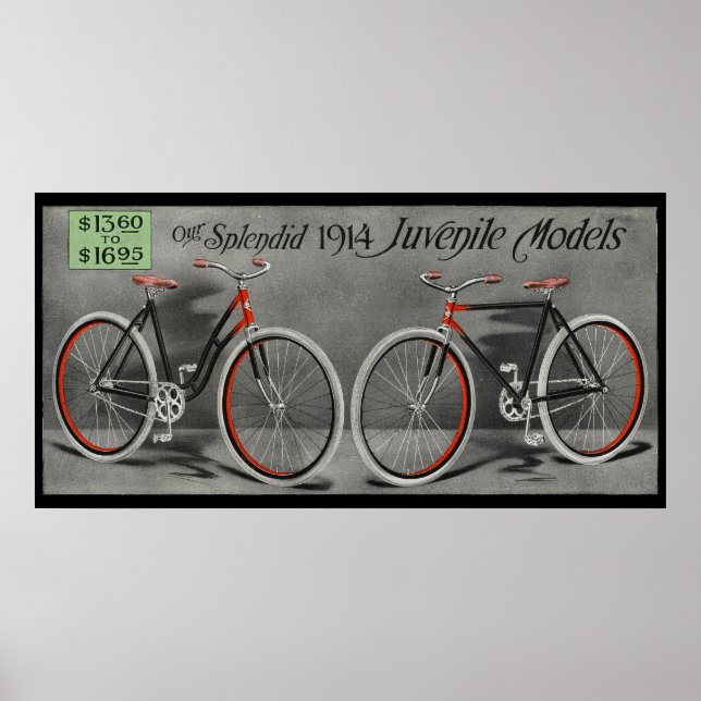 1914 Vintag Sears Juvenile Bicycle Ad Art Poster (Vorne)