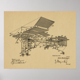 1914 Vintage Flugzeugpatentkunst Zeichnend Druck Poster