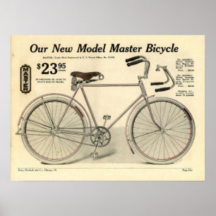 1914 Vintage Sears Master Fahrrad Werbeplakat Poster