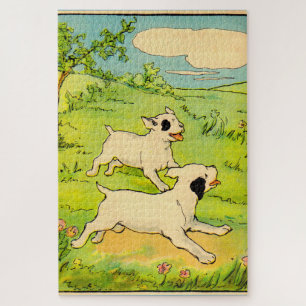 1914 zwei laufende Hunde Puzzle