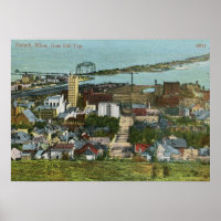 1915 Aussicht auf Duluth, Minnesota Vintag