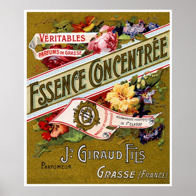 1915 Essence Concentree Französisches Parfüm Poster (Vorne)