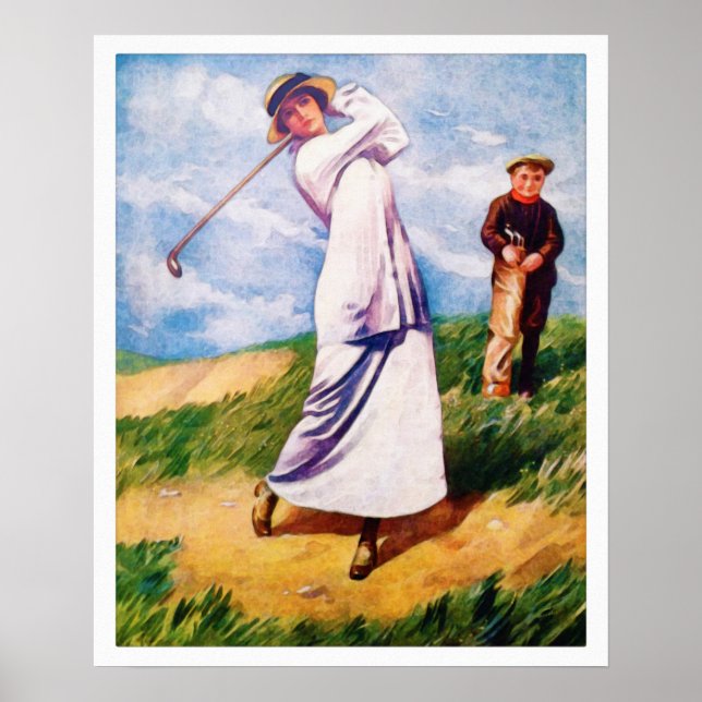 1915 Golf Aquarell Print Poster (Vorne)