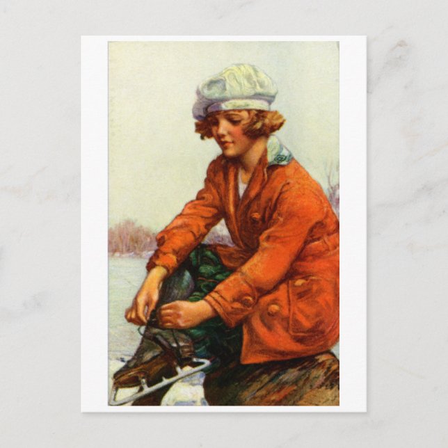 1915 Ice-Skaten Postkarte (Vorderseite)