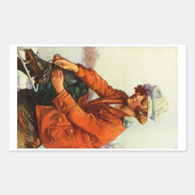 1915 Ice-Skaten Rechteckiger Aufkleber (Vorderseite)