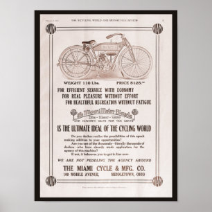 1915 Miami Motorradwerbung Poster