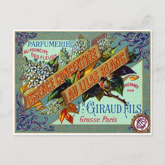 1915 Parfüm des weißen Lilac Postkarte (Vorderseite)