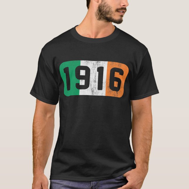 1916 Irische Flagge Irische Rebellion Osteraufstie T-Shirt (Vorderseite)