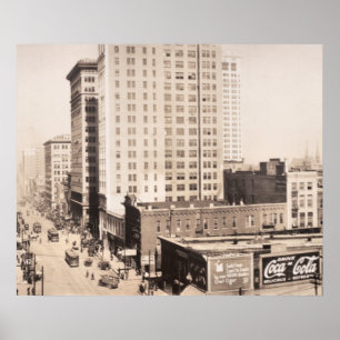 1916 Skyline von Birmingham, AL Vintag Fotograf Poster