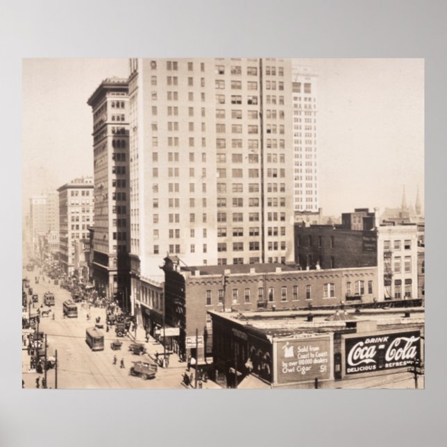 1916 Skyline von Birmingham, AL Vintag Fotograf Poster (Vorne)