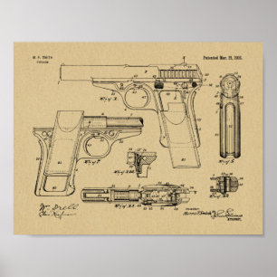 1916 Smith-Waffenpatent Kunst Zeichnungsdruck Poster