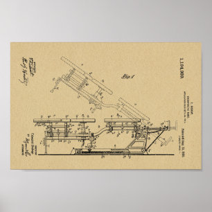 1916 Vintage Chiropraktische Tafelpatente Art Prin Poster