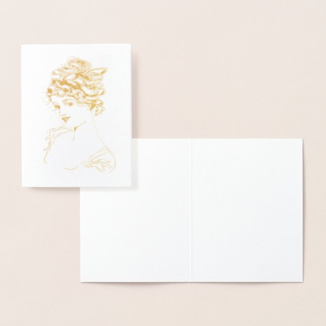 1917 Art Nouveau Lady Portrait Folienkarte (Anzeige)