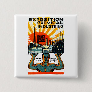 1917 Chemische Ausstellung Poster Button