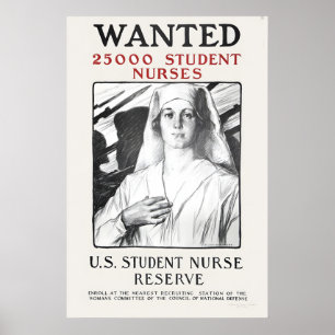 1917 Gesucht 25000 Krankenschwestern Erster Weltkr Poster