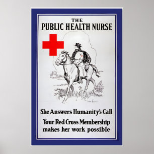 1917 Gesundheitsfürsorgerin - 1. Weltkrieg Rotes K Poster