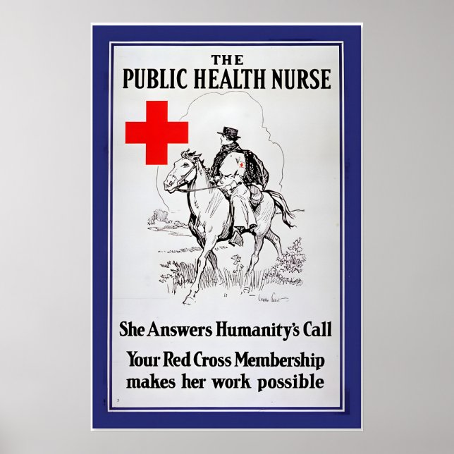 1917 Gesundheitsfürsorgerin - 1. Weltkrieg Rotes K Poster (Vorne)