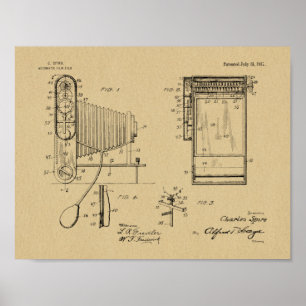 1917 Klappkamera-Patent-Kunstzeichnungsdruck Poster