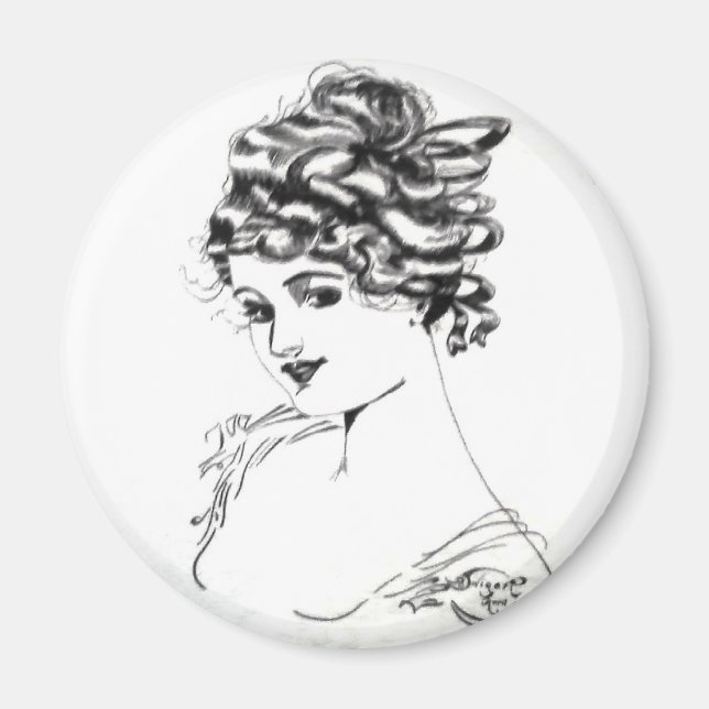1917 Russell L. Swigert Art Nouveau Lady Magnet (Vorne)