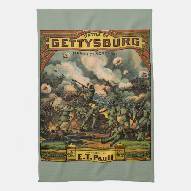 1917 Schlacht bei der Notenmusik von Gettysburg Geschirrtuch (Vertikal)