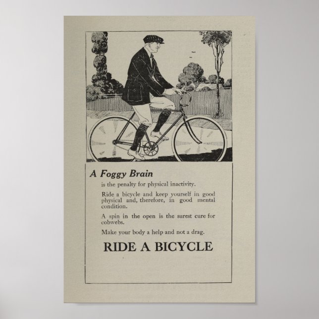 1917 Vintages Fahrrad-Marketing und Art-Poster Poster (Vorne)