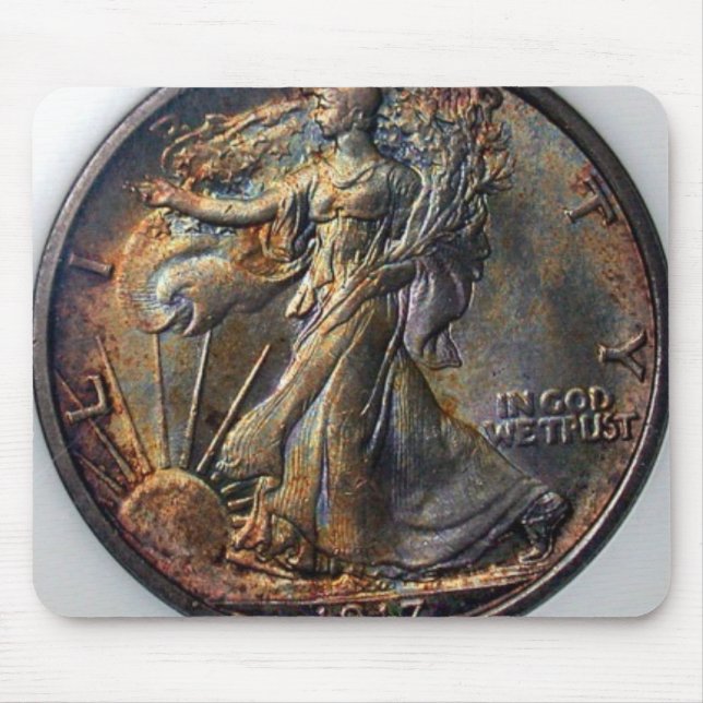 1917 Walking Liberty Halber Dollar Mousepad (Vorne)