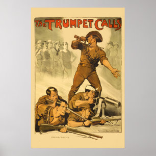 1918 Australien Die Trompete ruft! WWI-Nachwuchsre Poster
