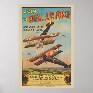 1918 Erster Weltkrieg - Eintritt in die Royal Air Poster