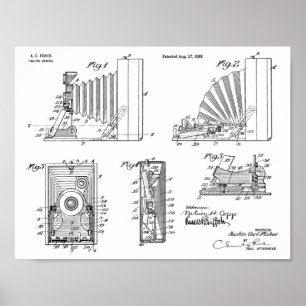 1918 Faltkamera Patent Art Zeichnend Druck Poster