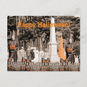 1918 Friedhof Foto Halloween Hexen Pumpkin Postkarte