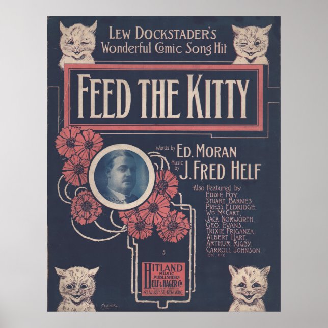 1918 FÜTTERTE DIE KITTY-Notenabdeckung Poster (Vorne)