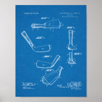 1918 Golf Club Head Patent Art Zeichnend Print