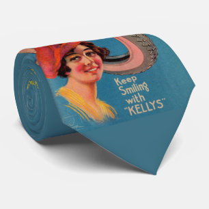 1918 Kelly Springfield Reifen Anzeige Keep Smiling Krawatte