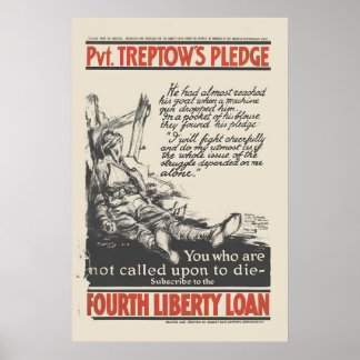 1918 Pvt. Treptows Gelöbnis WWI Liberty Poster