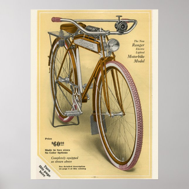 1918 Vintage Fahrrad Mead Ranger Werbekunstplakat Poster (Vorne)