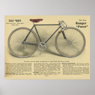 1918 Vintage Ranger Fahrrad Pacer Werbeplakat Poster