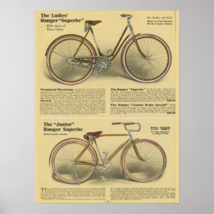 1918 Vintage Ranger Superbe Fahrrad Werbeplakat Poster