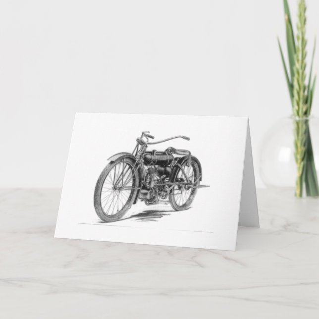1918 Vintages Motorrad Karte (Vorderseite)