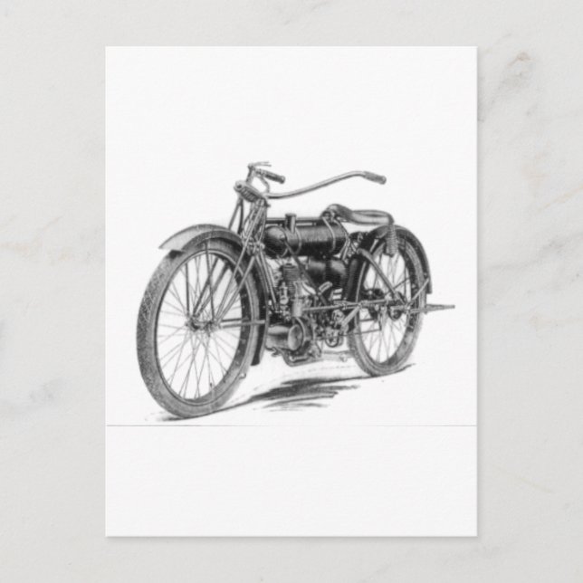 1918 Vintages Motorrad Postkarte (Vorderseite)