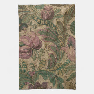 1918 Vintages, reichhaltiges Blumenband Brocade Da Geschirrtuch