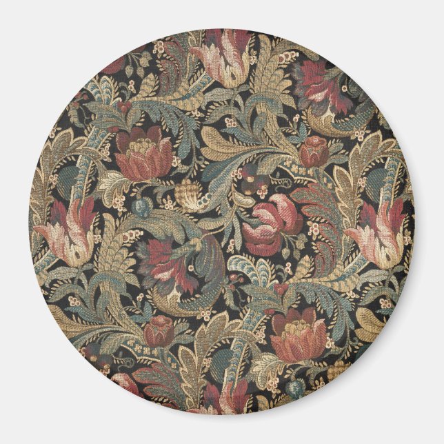 1918 Vintages, reichhaltiges Blumenband Brocade Da Magnet (Vorne)