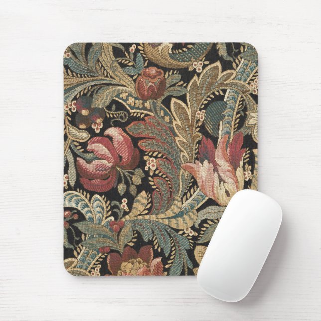 1918 Vintages, reichhaltiges Blumenband Brocade Da Mousepad (Mit Mouse)