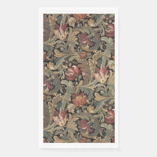 1918 Vintages, reichhaltiges Blumenband Brocade Da Serviette (Vorderseite)