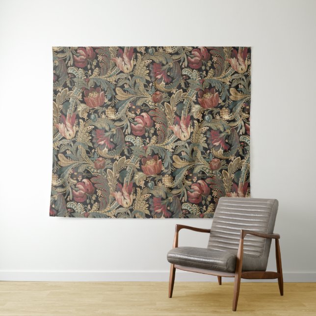1918 Vintages, reichhaltiges Blumenband Brocade Da Wandteppich (Beispiel (Horizontal))