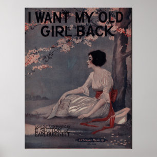1918 WOLLTE ICH MEIN ALTES MÄDCHEN ZURÜCK POSTER