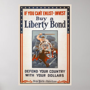 1918 World War I Liberty Bond Poster