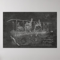 1919 Biplane Bomber Patent Art Zeichnend Print